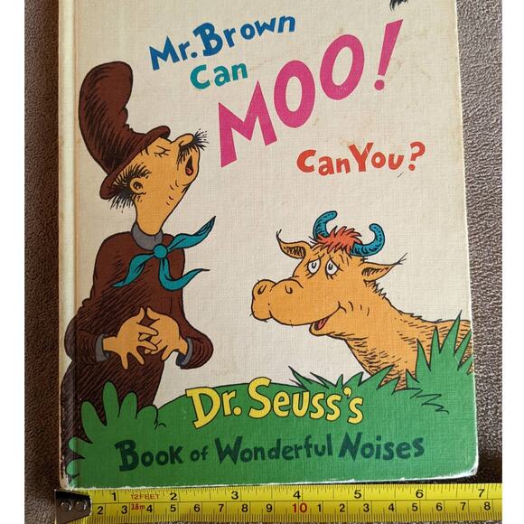 Dr Seuss Book Mr Brown Can Moo Can You Wonderful Noises Book Club Edition 1970 - Picture 9 of 9
